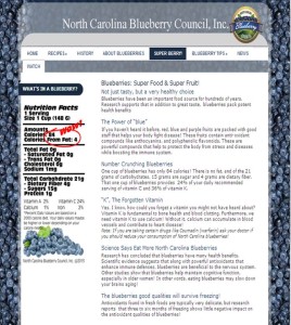 Cover photo for North Carolina Blueberry Council Website for Consumers