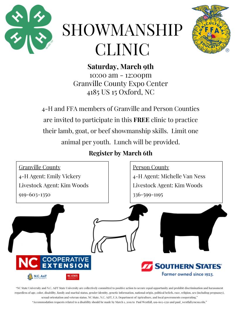 Showmanship Clinic flyer image