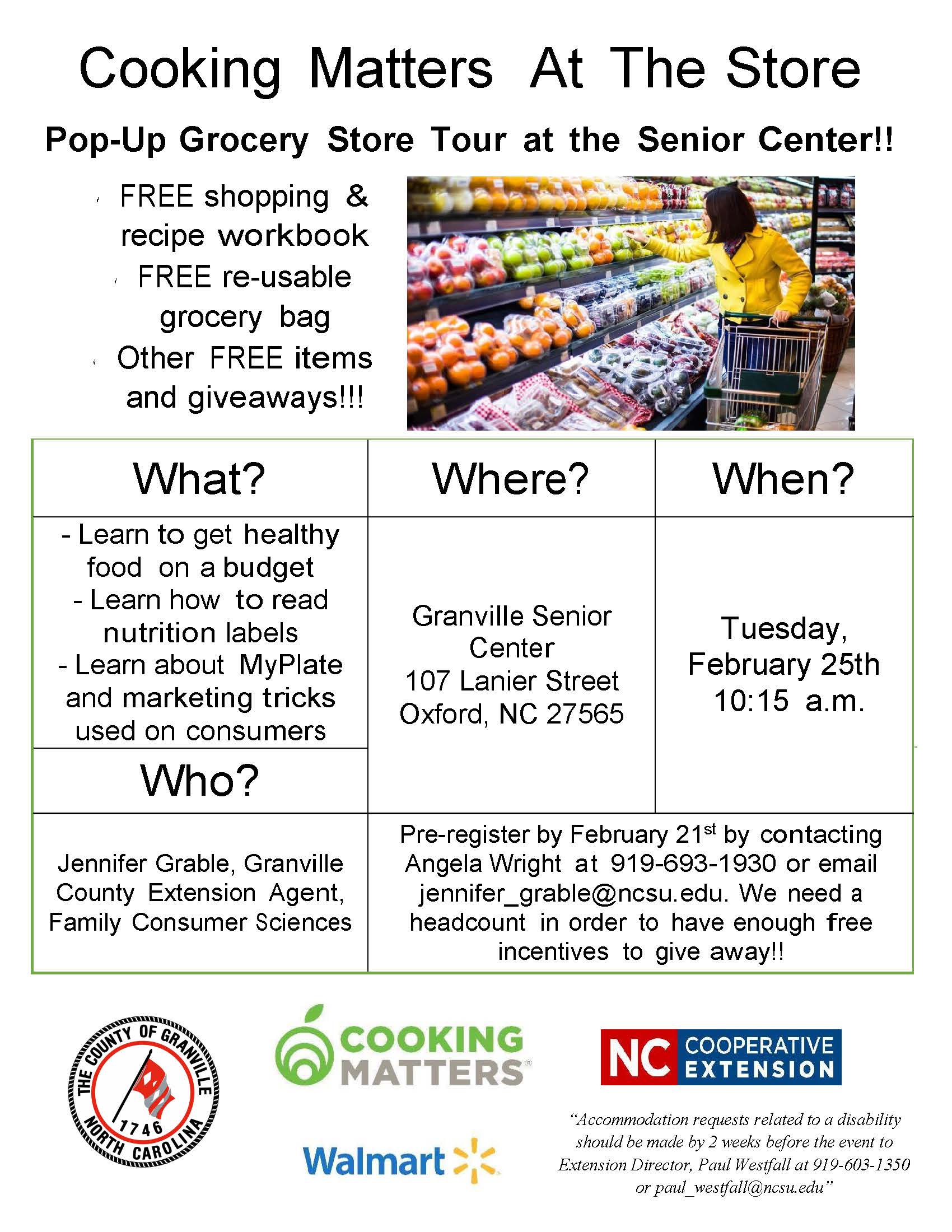 grocery store tour flier