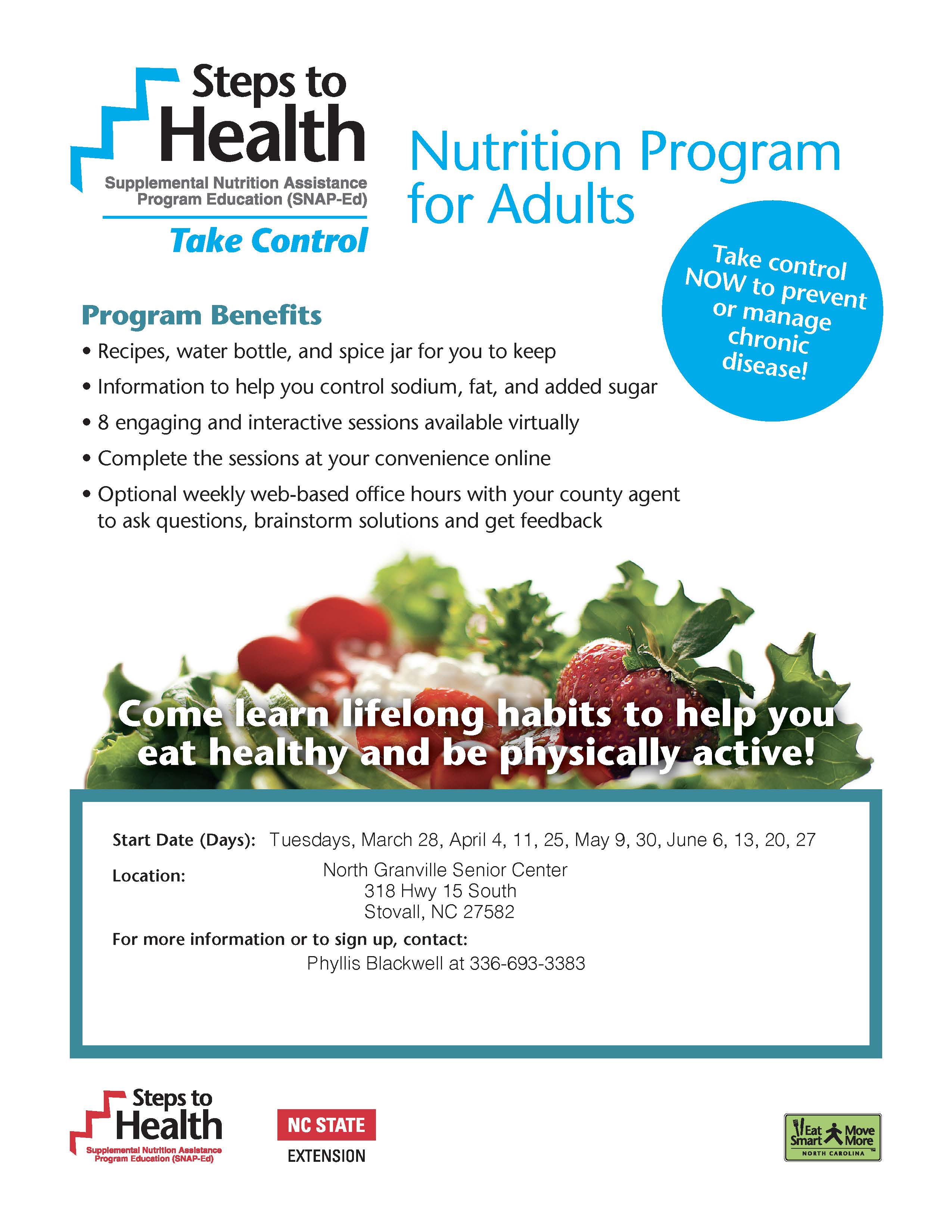 Nutrition program for adults.