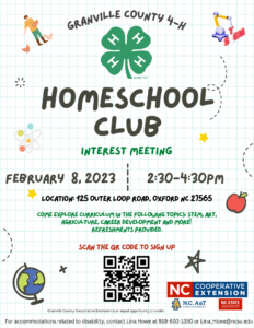 Cover photo for Granville County 4-H Home School Interest Meeting