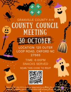 Cover photo for 4-H Halloween Party and County Council Meeting