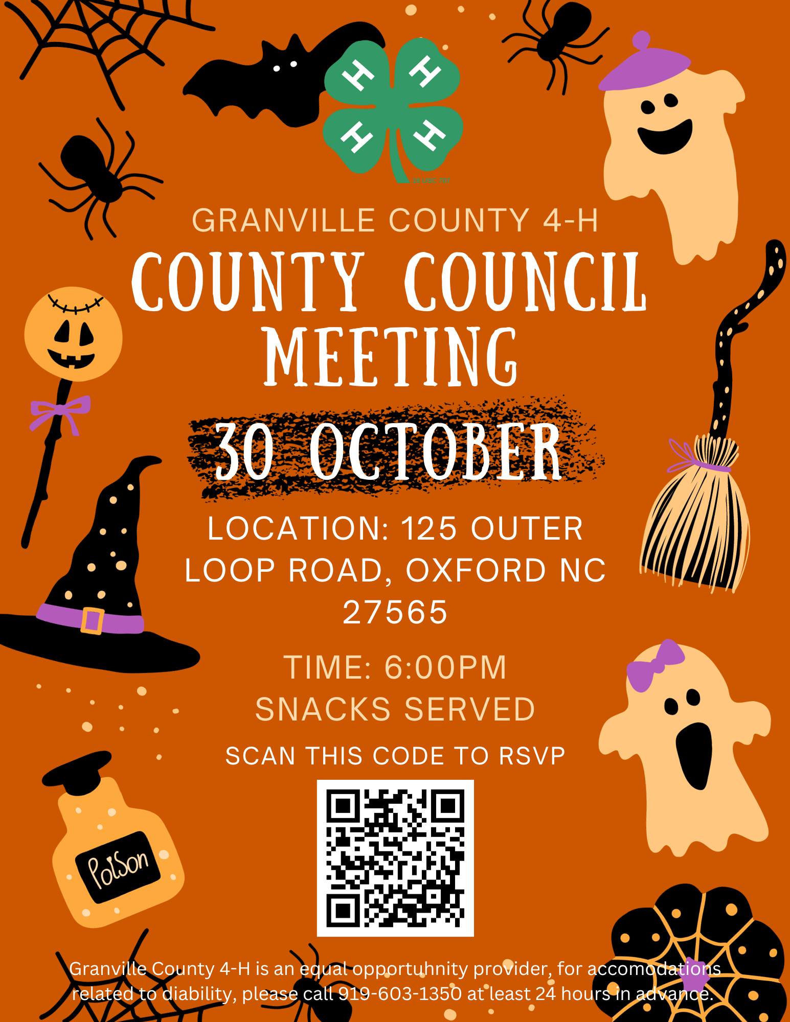 Granville County 4-H County Council Meeting, 30 October