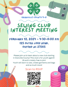 Cover photo for 4-H Sewing Club Interest Meeting