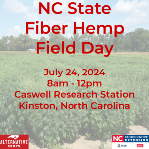Cover photo for Registration Open for the 2024 NC State Fiber Hemp Field Day