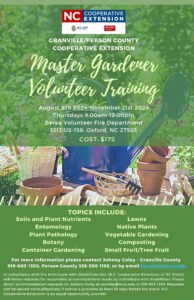 2024 Master Gardener Volunteer Training Flyer