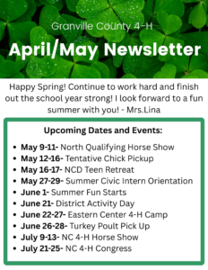 Cover photo for April/May 4-H Newsletter