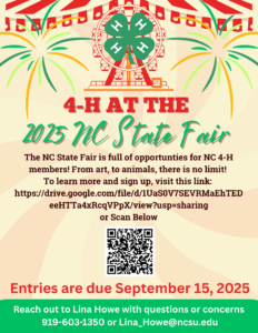 Cover photo for 4-H at the NC State Fair