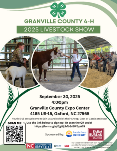 Cover photo for 2025 Granville County 4-H Livestock Show